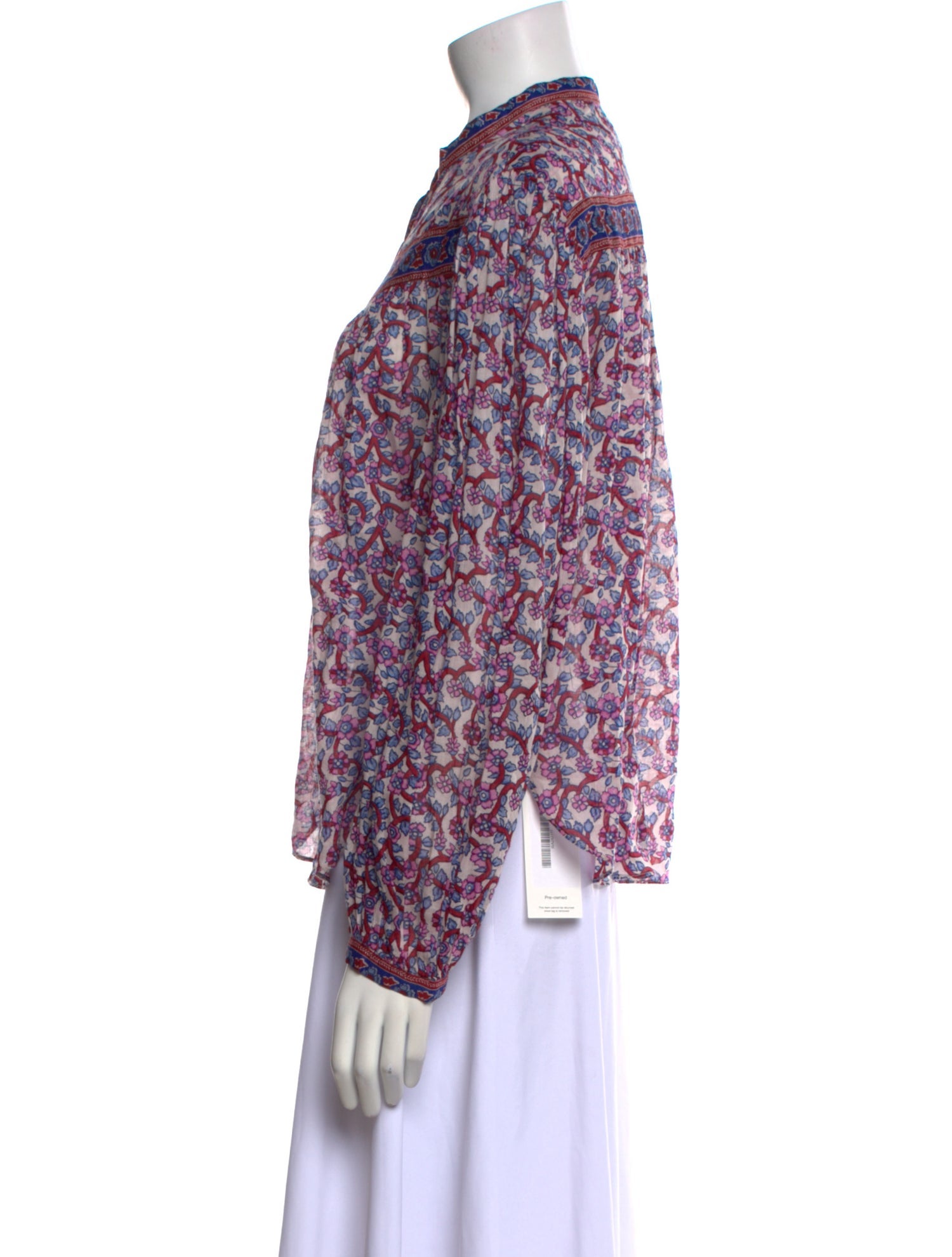 Isabel Marant Floral Print Mock Neck Top