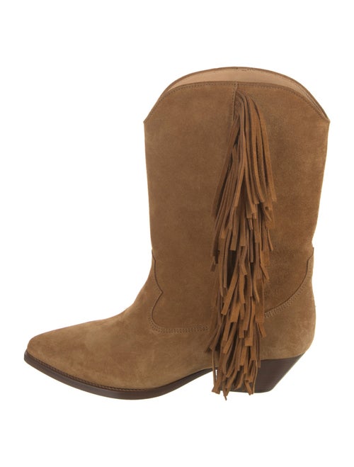 Isabel Marant Suede Fringe Trim Accent Western Boots
