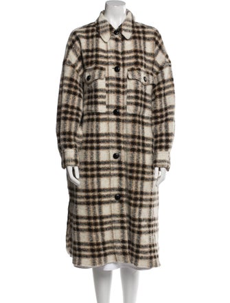 Étoile Isabel Marant Wool Plaid Print Coat