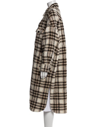 Étoile Isabel Marant Wool Plaid Print Coat