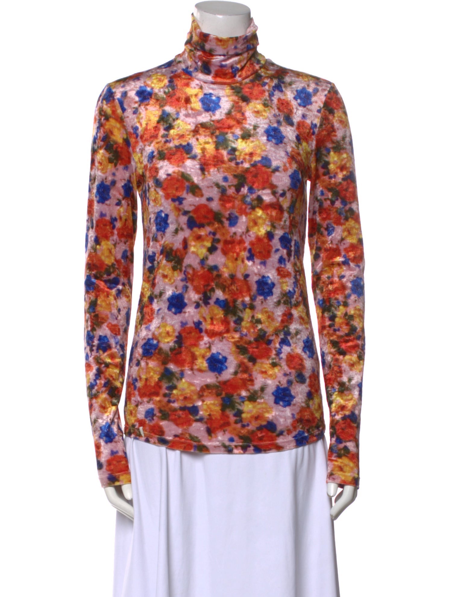 Isabel Marant Floral Print Mock Neck Blouse