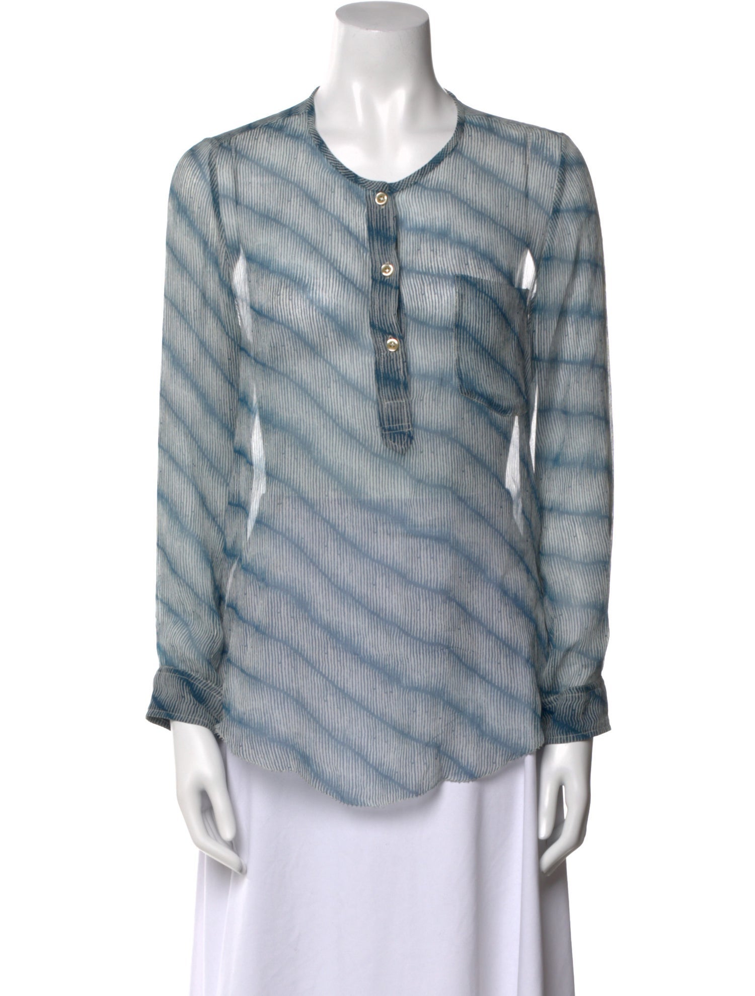 Isabel Marant Silk Tie-Dye Print Button-Up Top