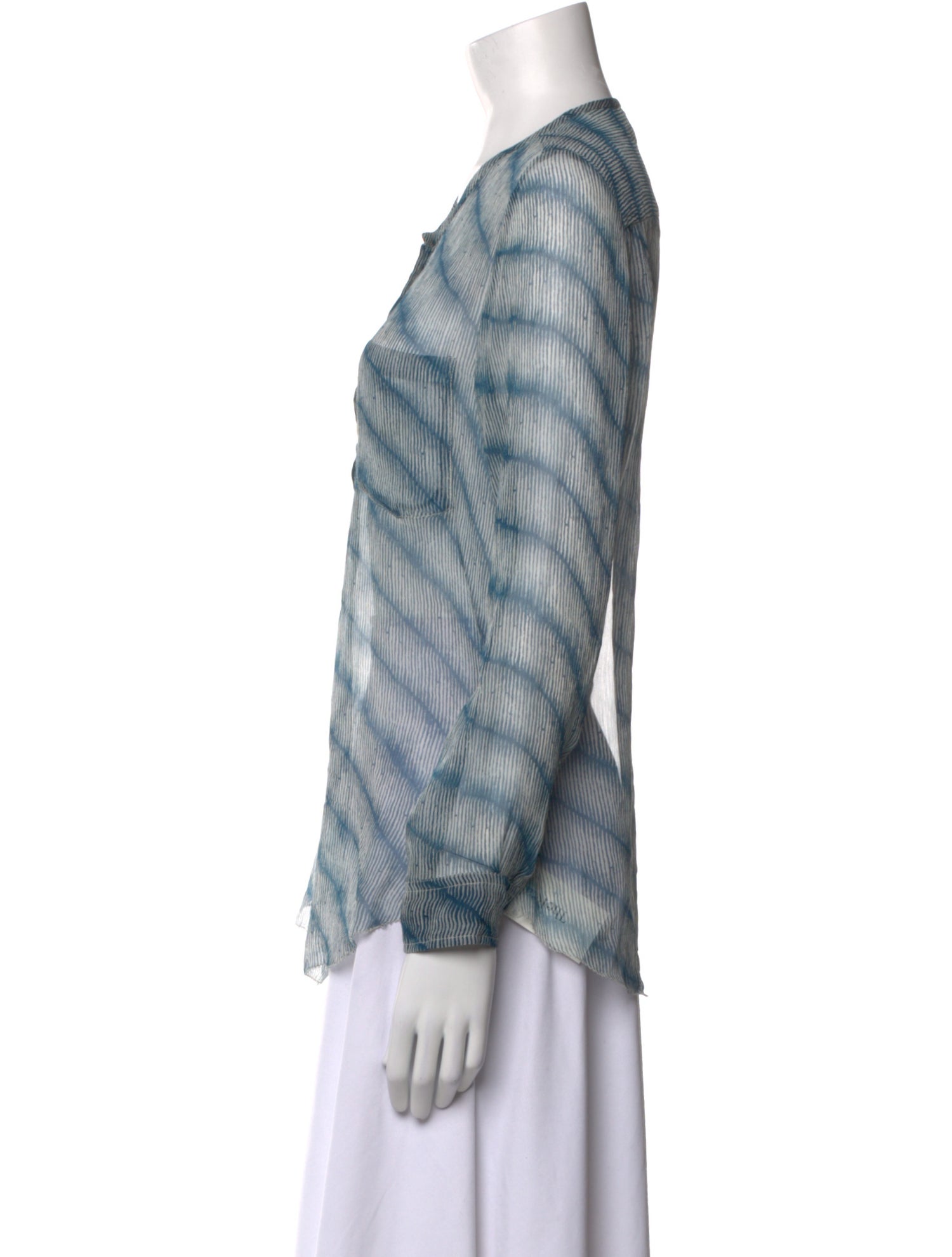 Isabel Marant Silk Tie-Dye Print Button-Up Top
