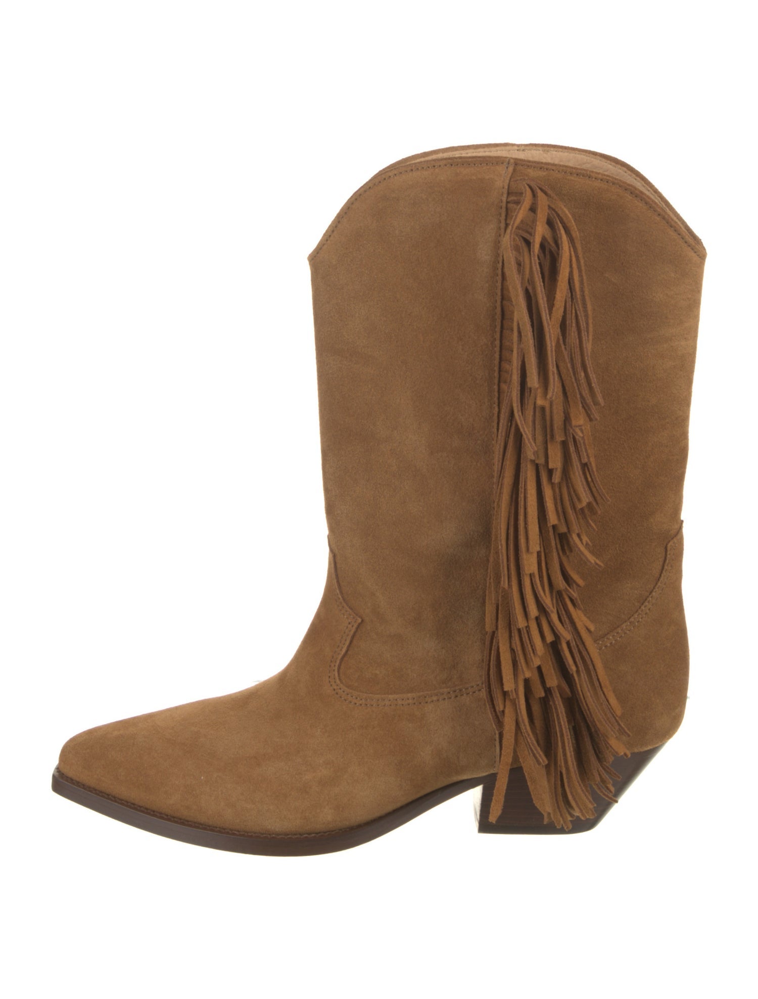 Isabel Marant Suede Fringe Trim Accent Western Boots
