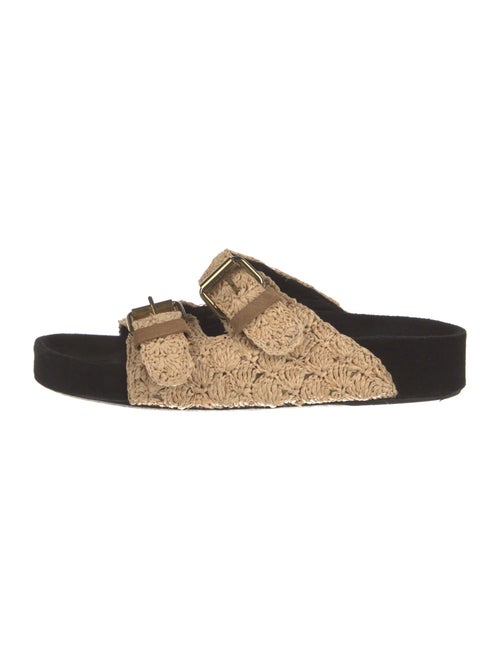 Isabel Marant Raffia Colorblock Pattern Slides