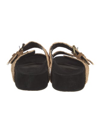Isabel Marant Raffia Colorblock Pattern Slides