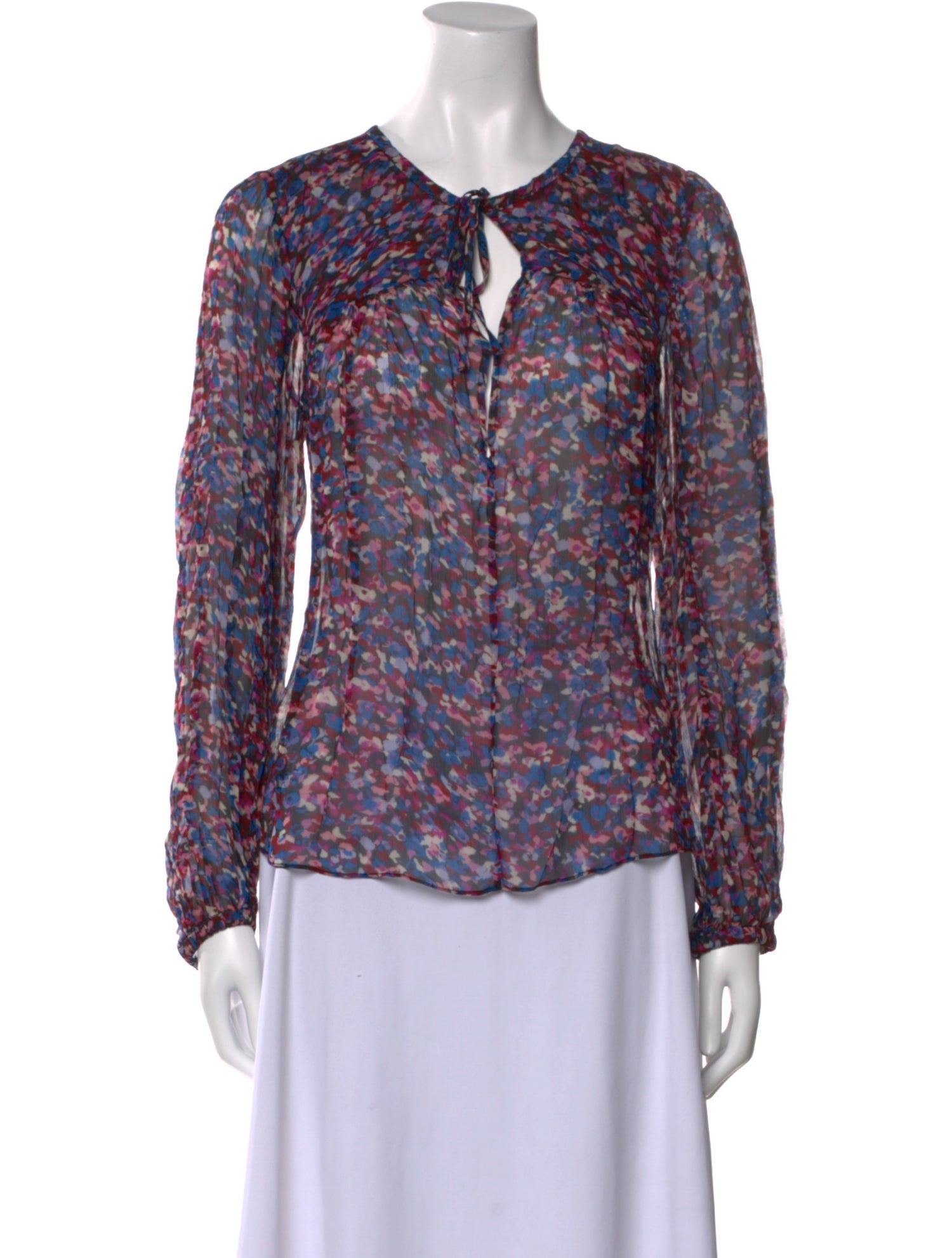 Isabel Marant Floral Print Tie Neck Blouse