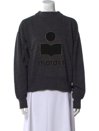 Isabel Marant Graphic Print Mock Neck Sweater