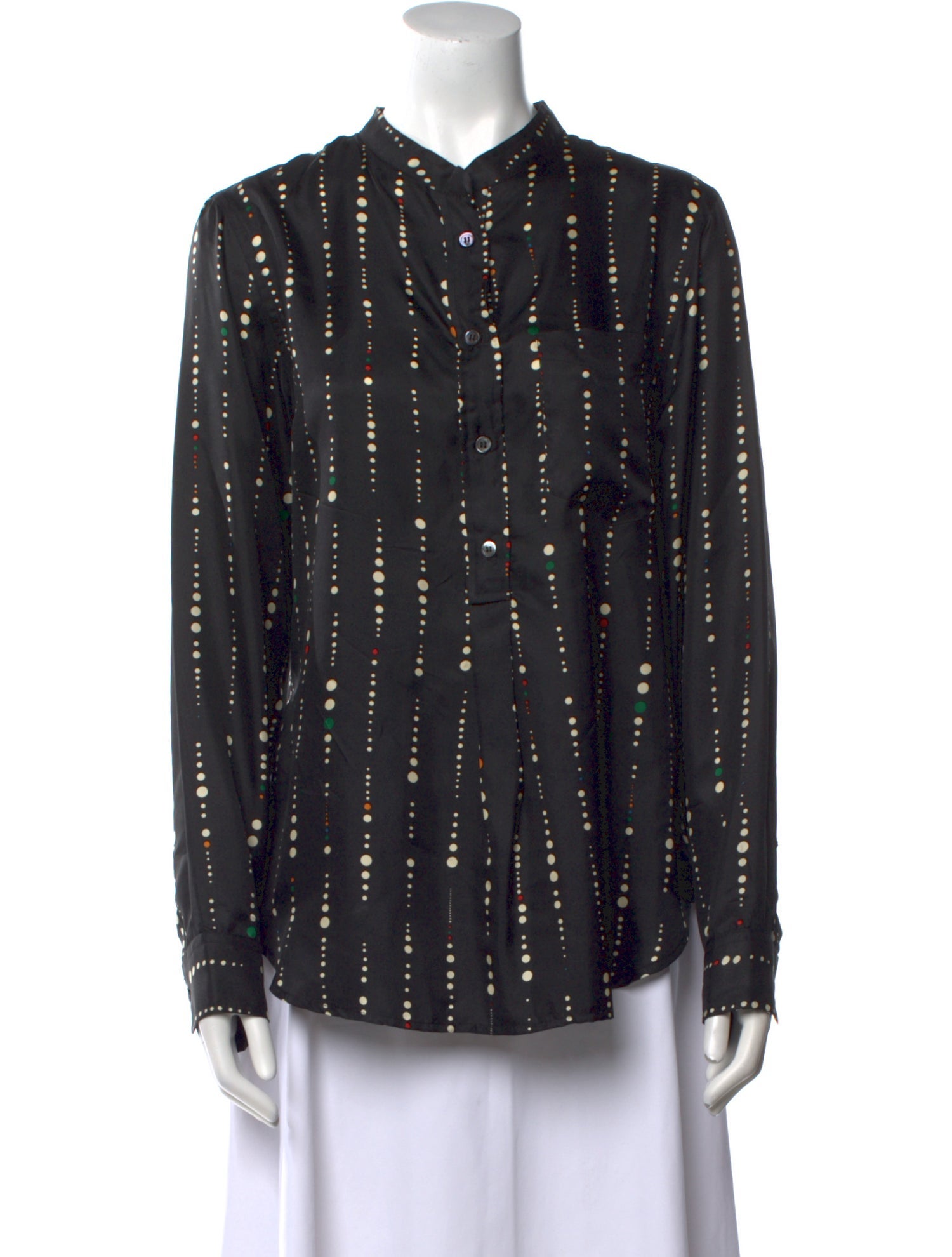 Isabel Marant Silk Polka Dot Print Button-Up Top