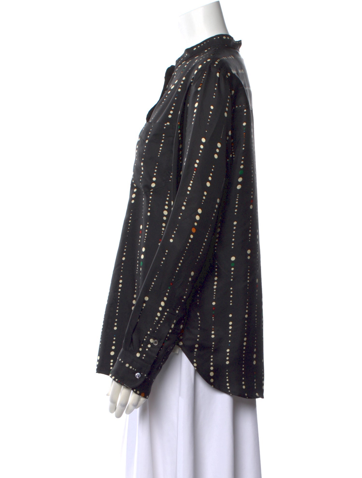 Isabel Marant Silk Polka Dot Print Button-Up Top