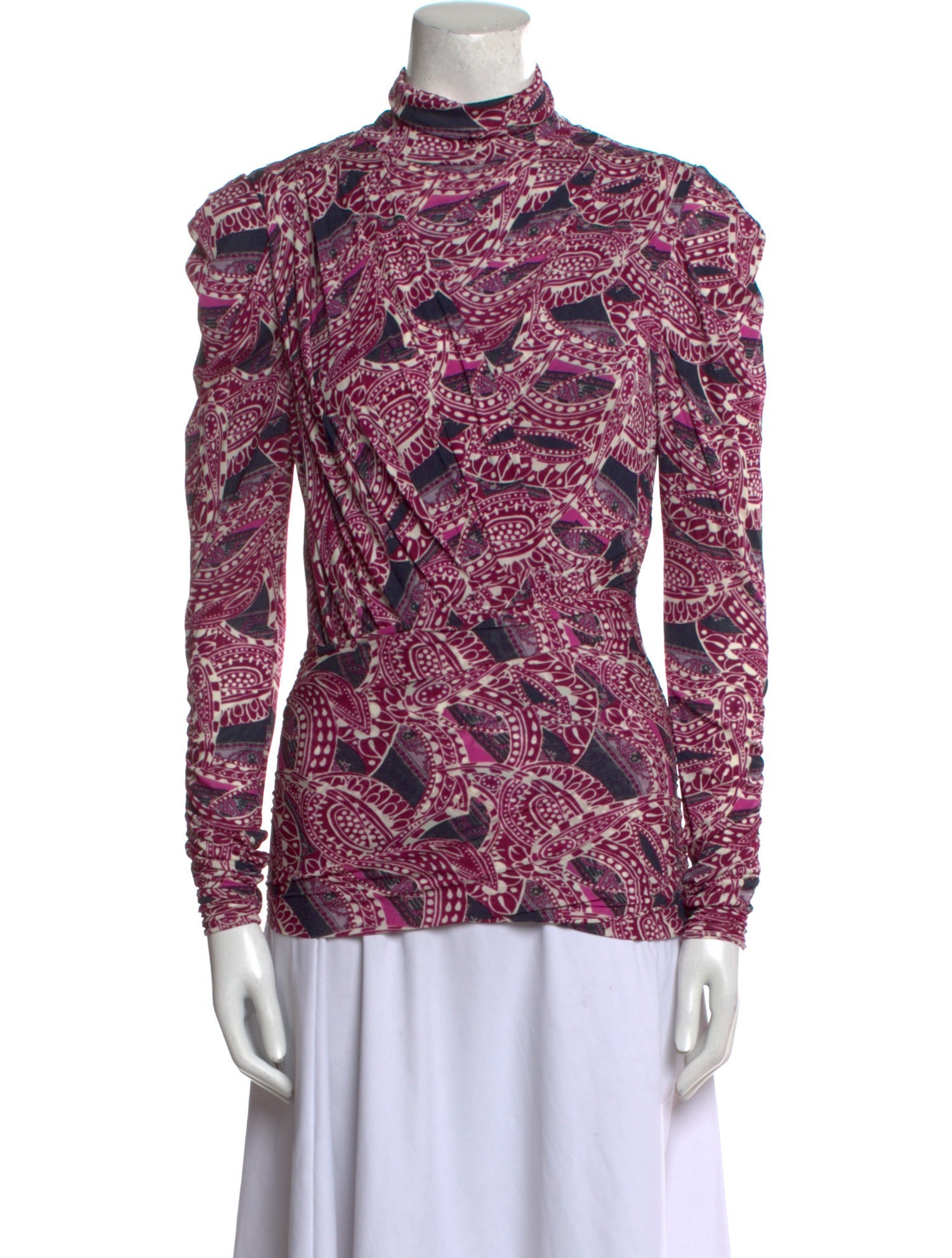 Isabel Marant Printed Mock Neck Blouse