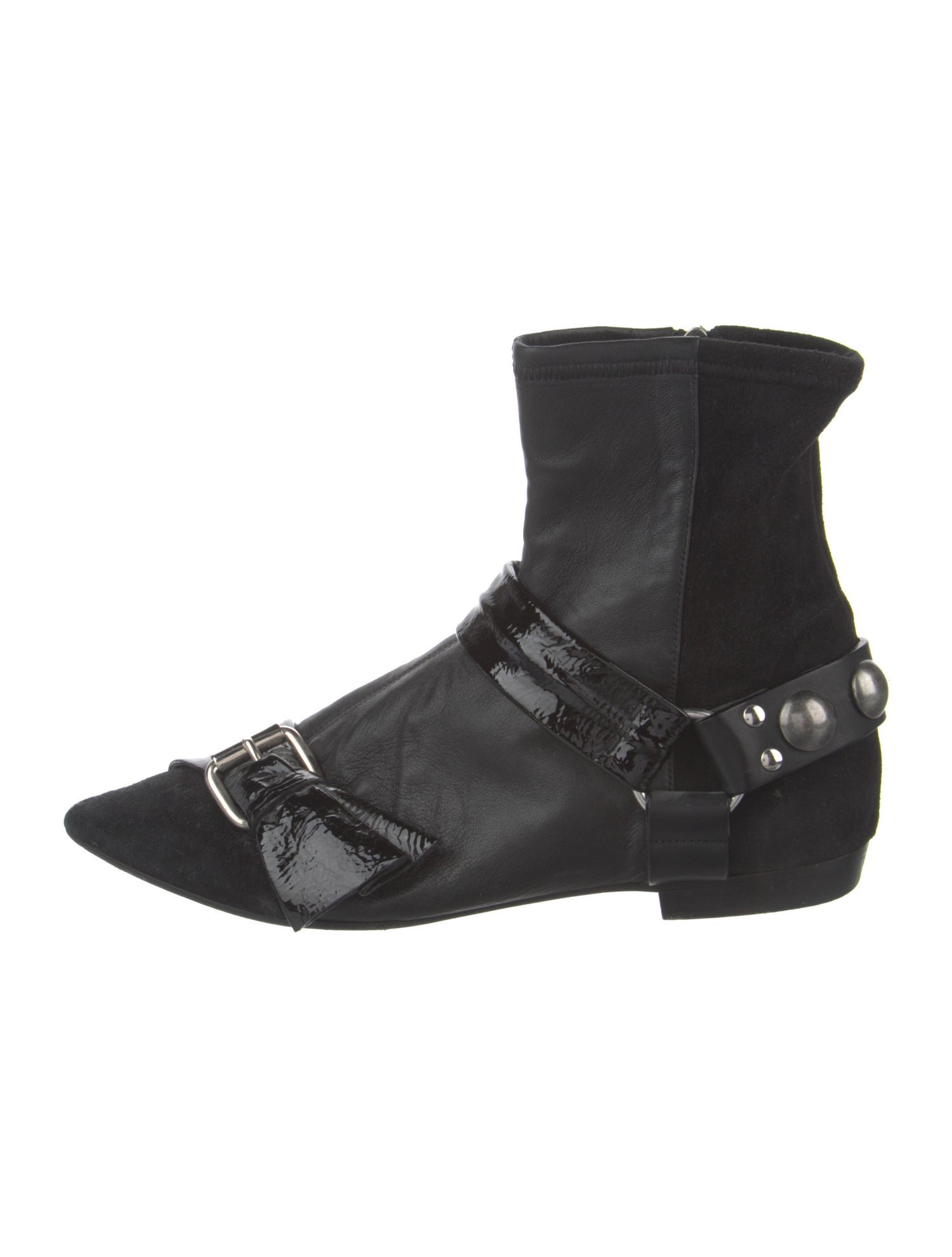 Isabel Marant Leather Studded Accents Moto Boots