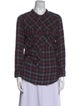 Isabel Marant Wool Plaid Print Button-Up Top