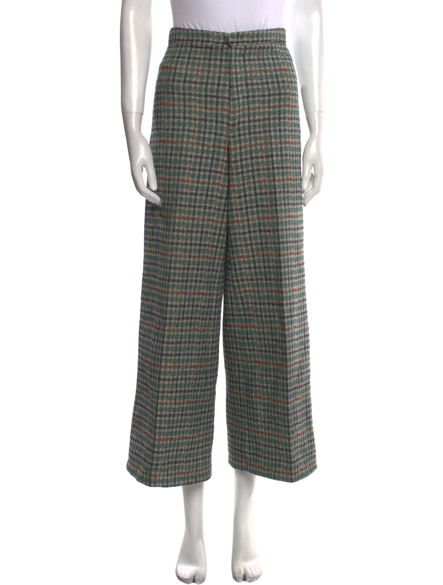 Isabel Marant Plaid Print Wide Leg Pants
