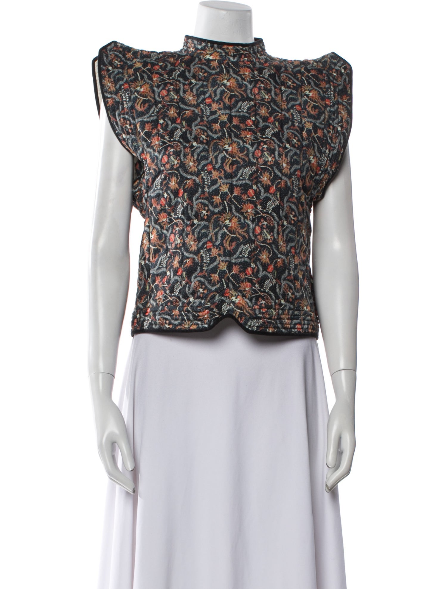 Isabel Marant Printed Mock Neck Crop Top