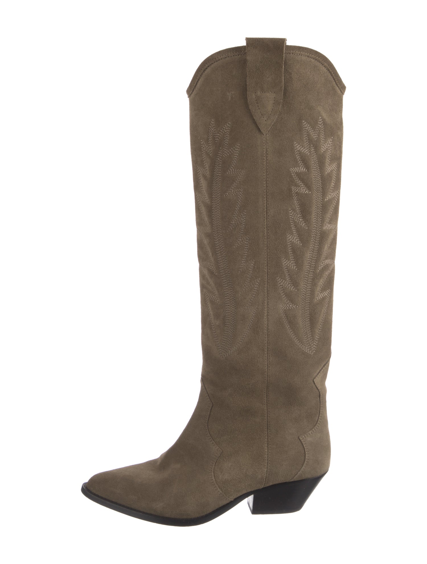 Isabel Marant Suede Embroidered Accent Riding Boots