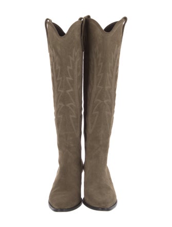 Isabel Marant Suede Embroidered Accent Riding Boots