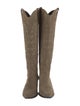 Isabel Marant Suede Embroidered Accent Riding Boots