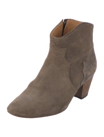 Isabel Marant Suede Colorblock Pattern Western Boots