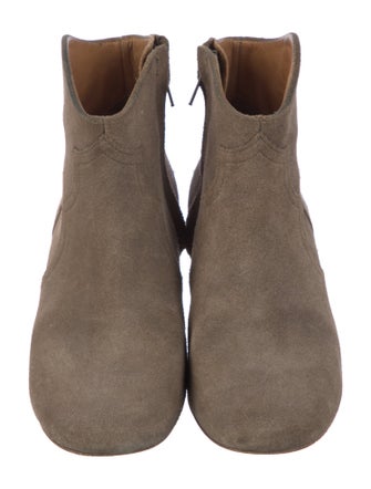 Isabel Marant Suede Colorblock Pattern Western Boots