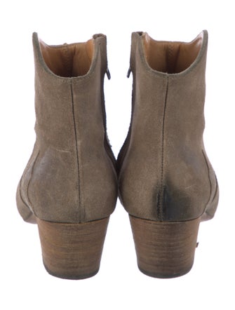 Isabel Marant Suede Colorblock Pattern Western Boots