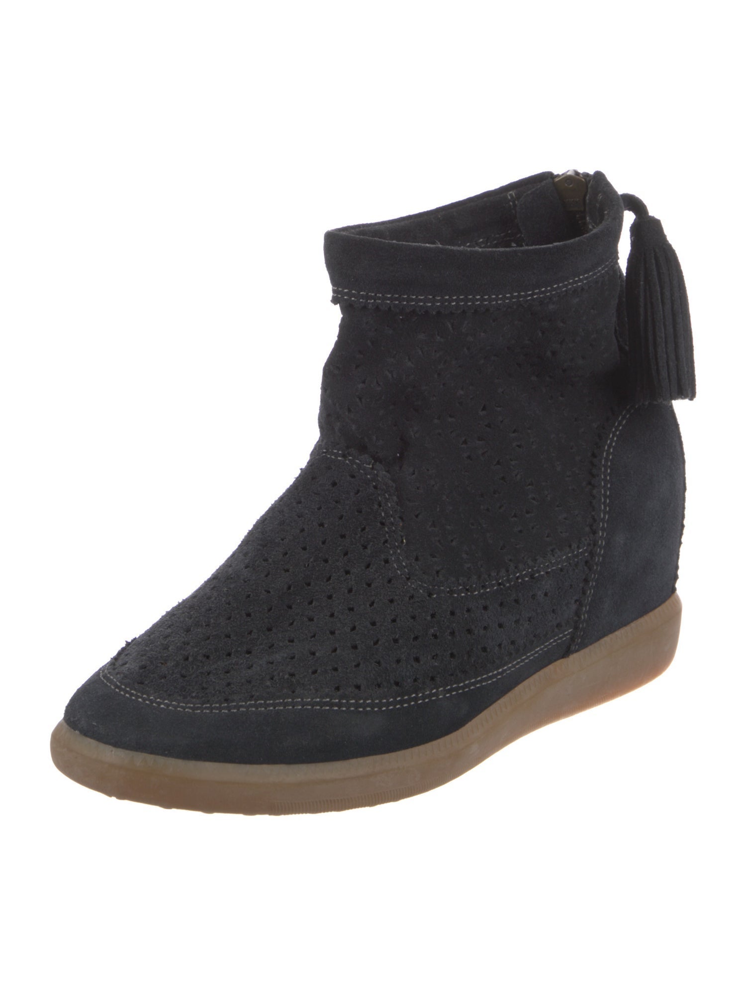 Isabel Marant Suede Tassel Accents Chelsea Boots