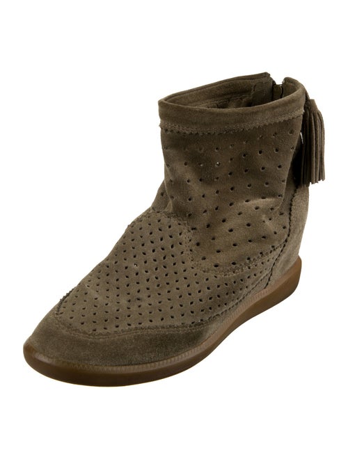 Isabel Marant Suede Lasercut Accents Lace-Up Boots