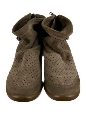 Isabel Marant Suede Lasercut Accents Lace-Up Boots