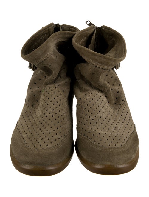Isabel Marant Suede Lasercut Accents Lace-Up Boots