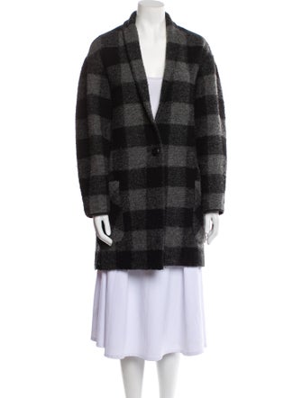 Isabel Marant Wool Plaid Print Coat