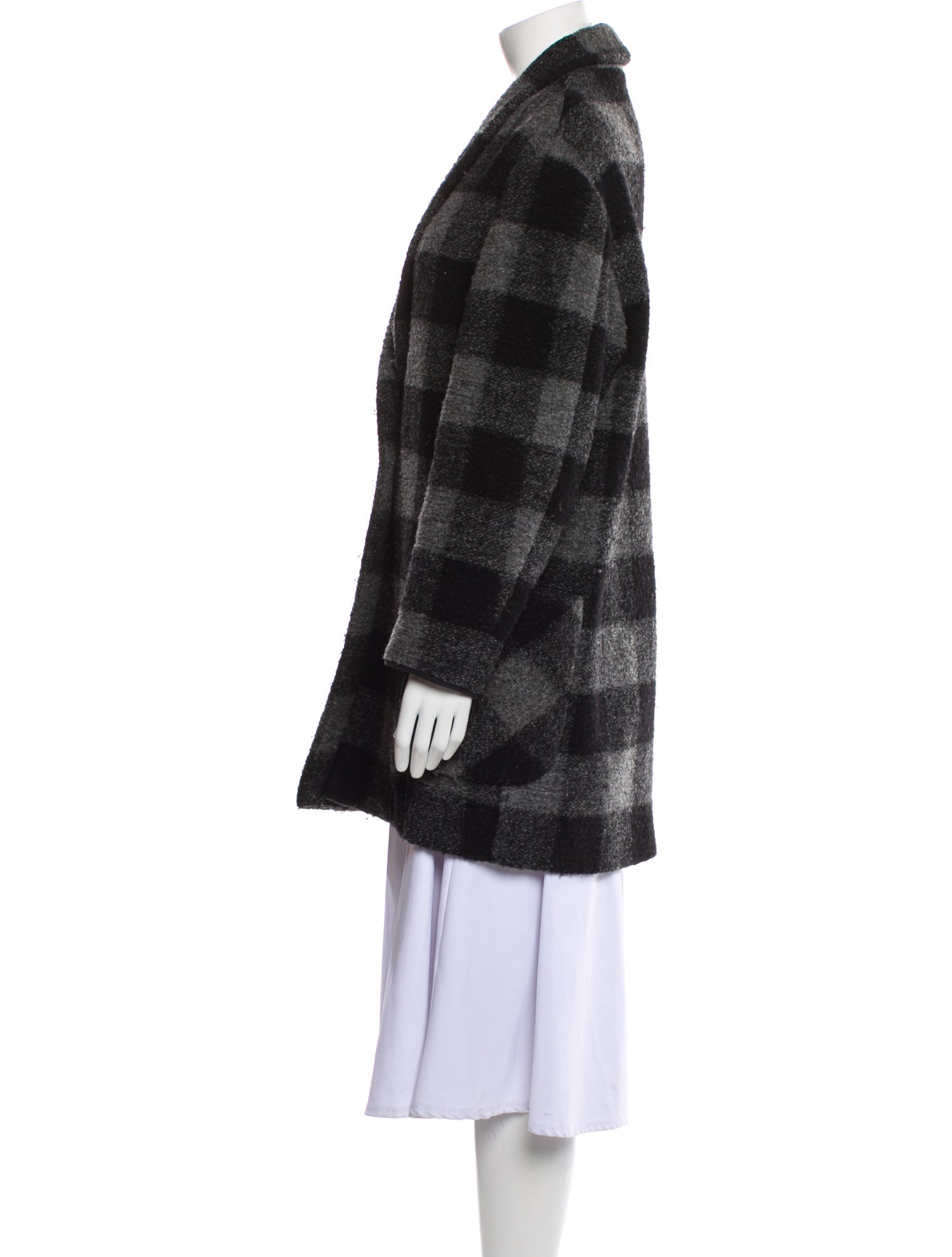Isabel Marant Wool Plaid Print Coat