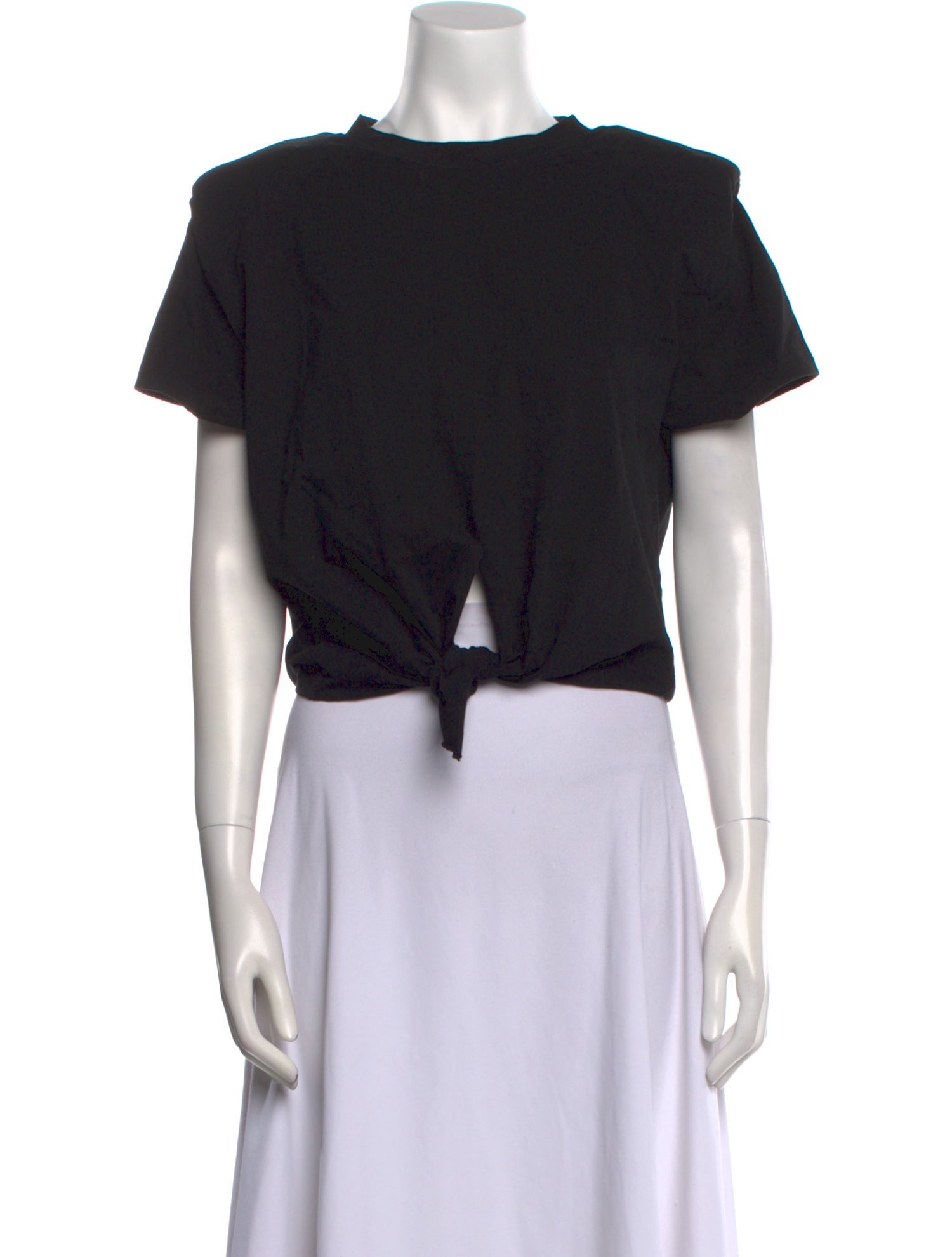 Isabel Marant Scoop Neck Short Sleeve Crop Top