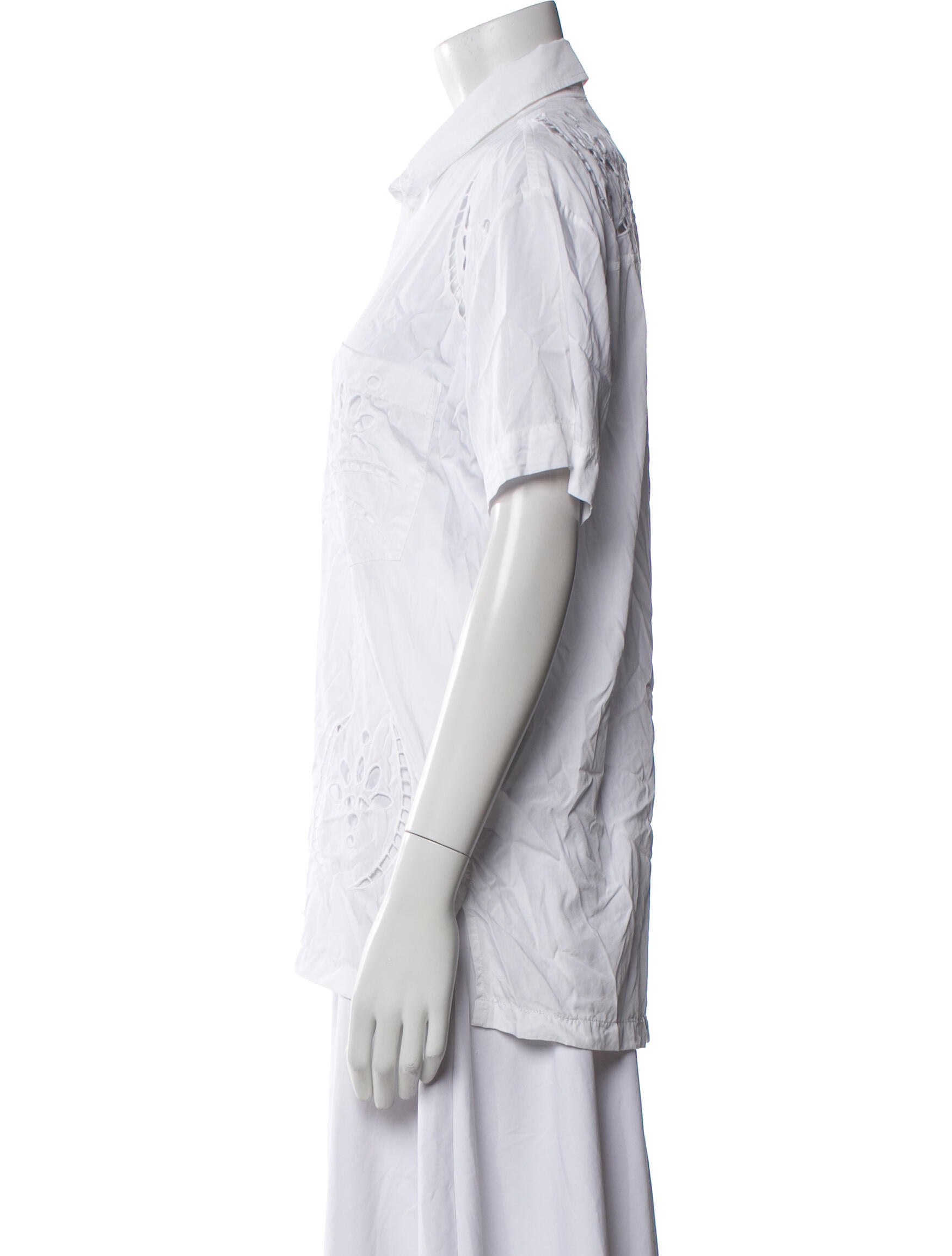 Isabel Marant Printed Short Sleeve Button-Up Top