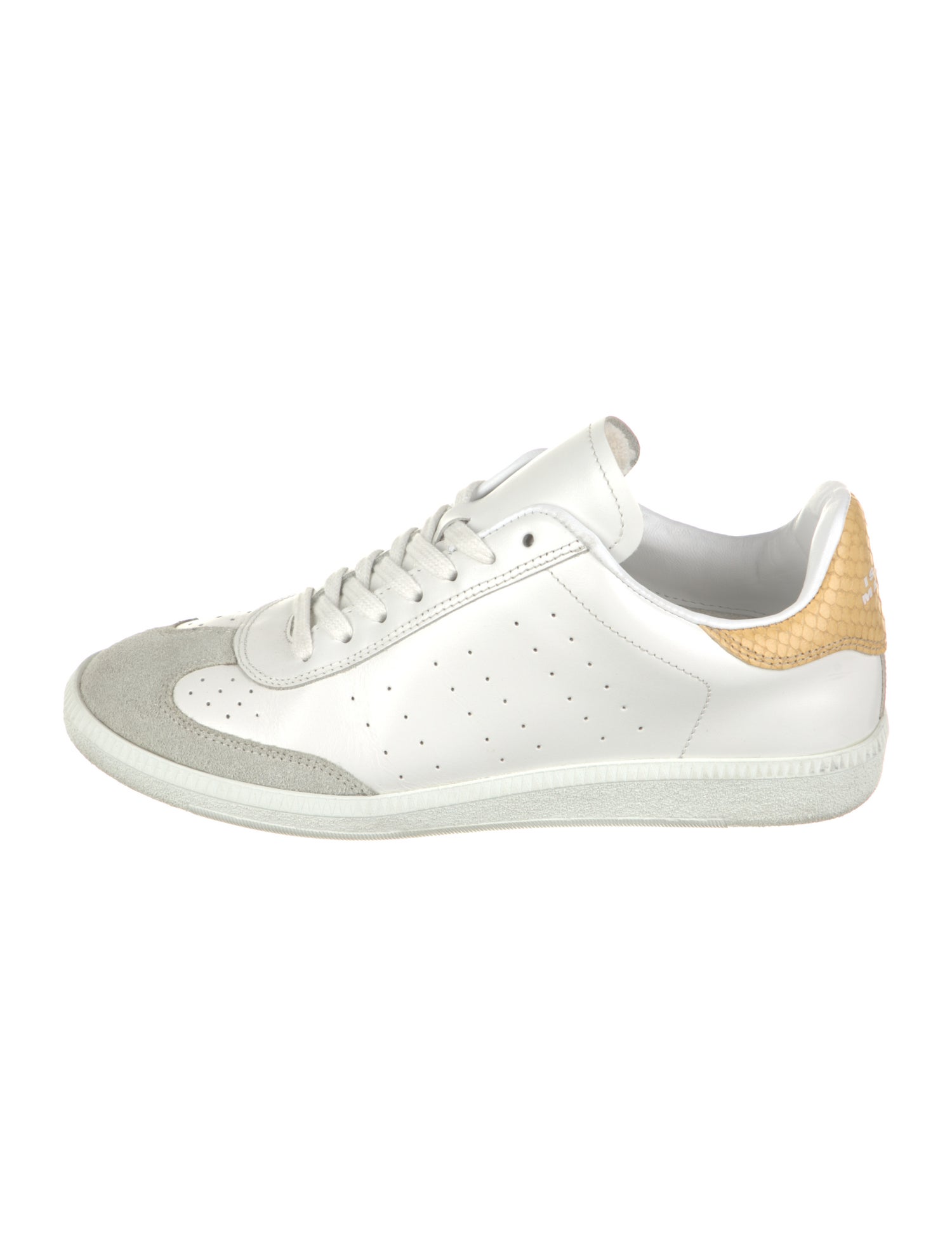 Isabel Marant Leather Colorblock Pattern Sneakers