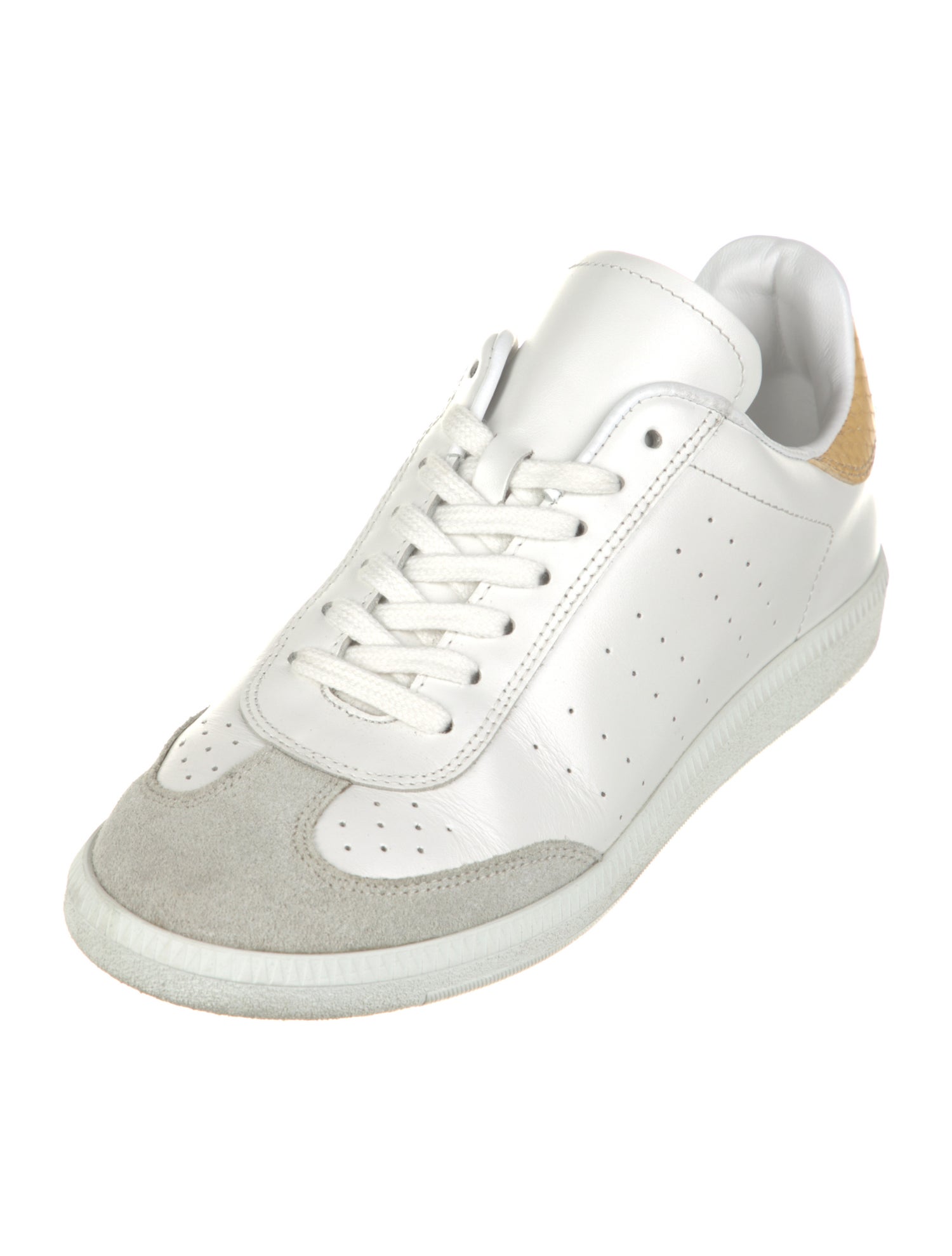 Isabel Marant Leather Colorblock Pattern Sneakers