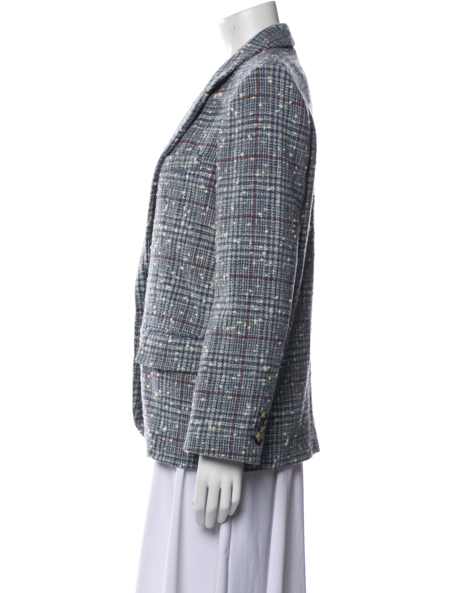 Isabel Marant Wool Plaid Print Blazer