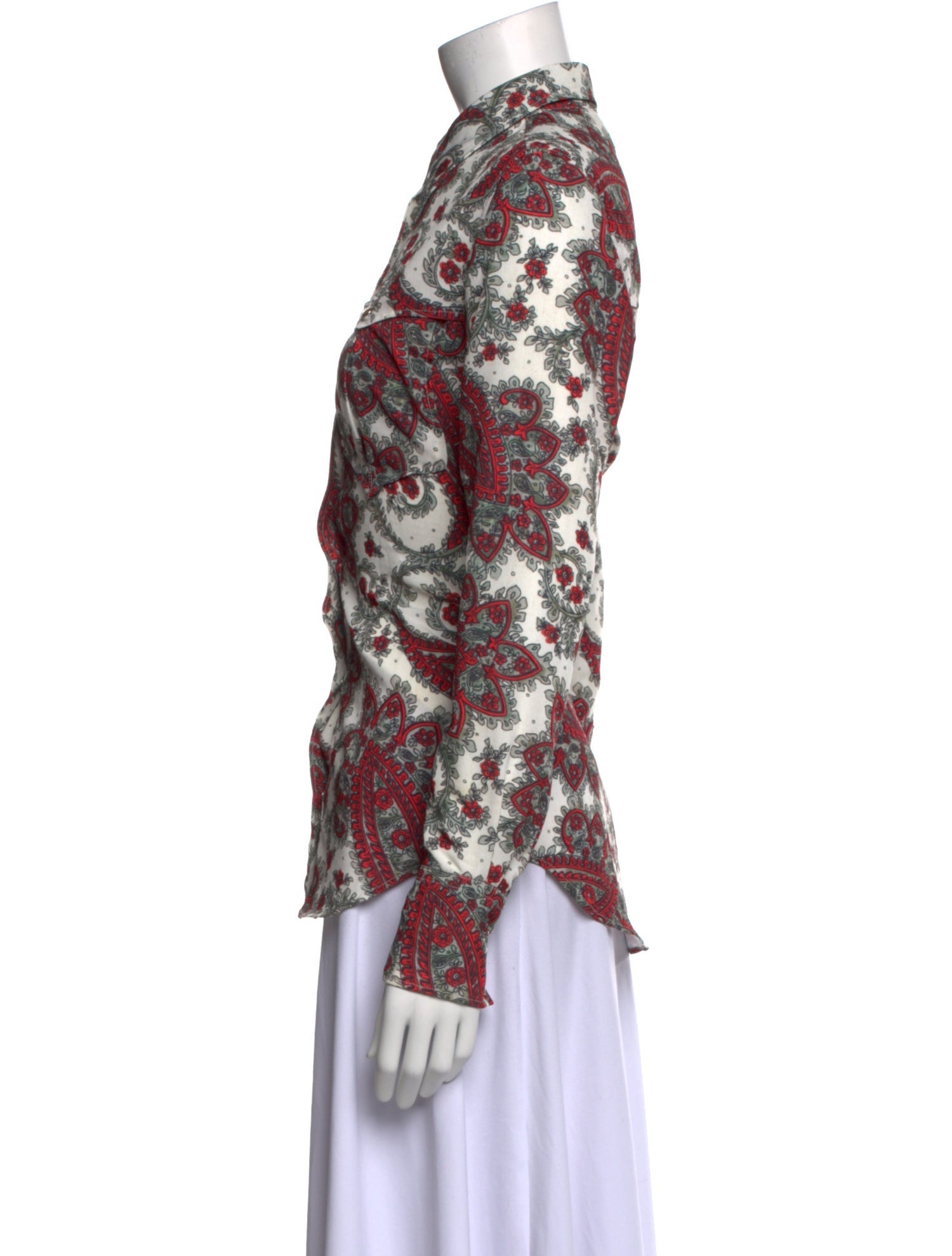 Isabel Marant Printed Long Sleeve Button-Up Top