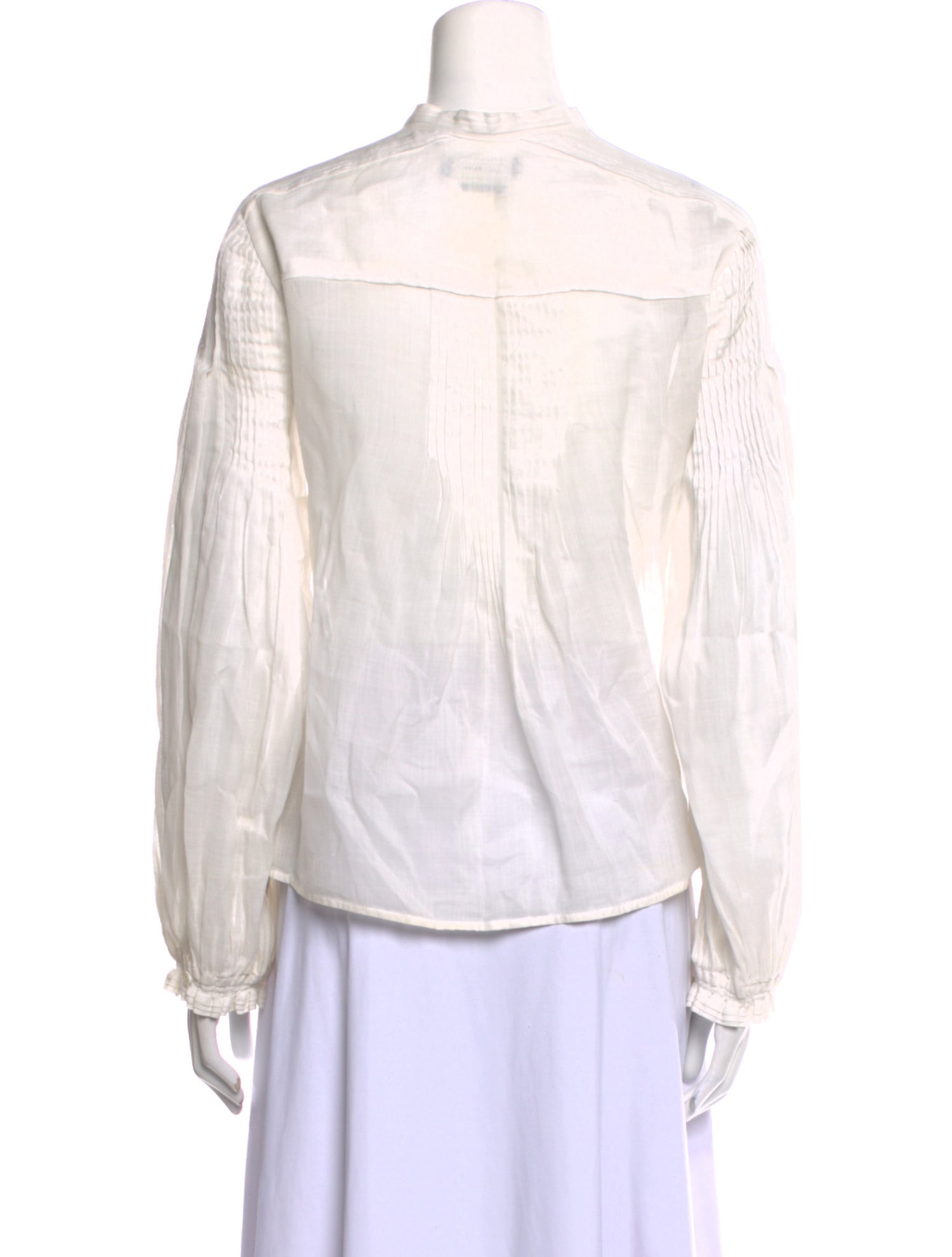 Isabel Marant Mock Neck Long Sleeve Button-Up Top