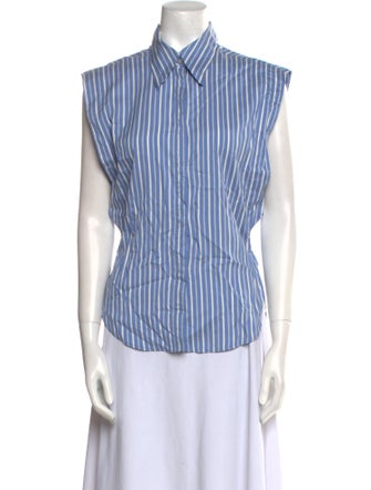 Isabel Marant Silk Striped Button-Up Top