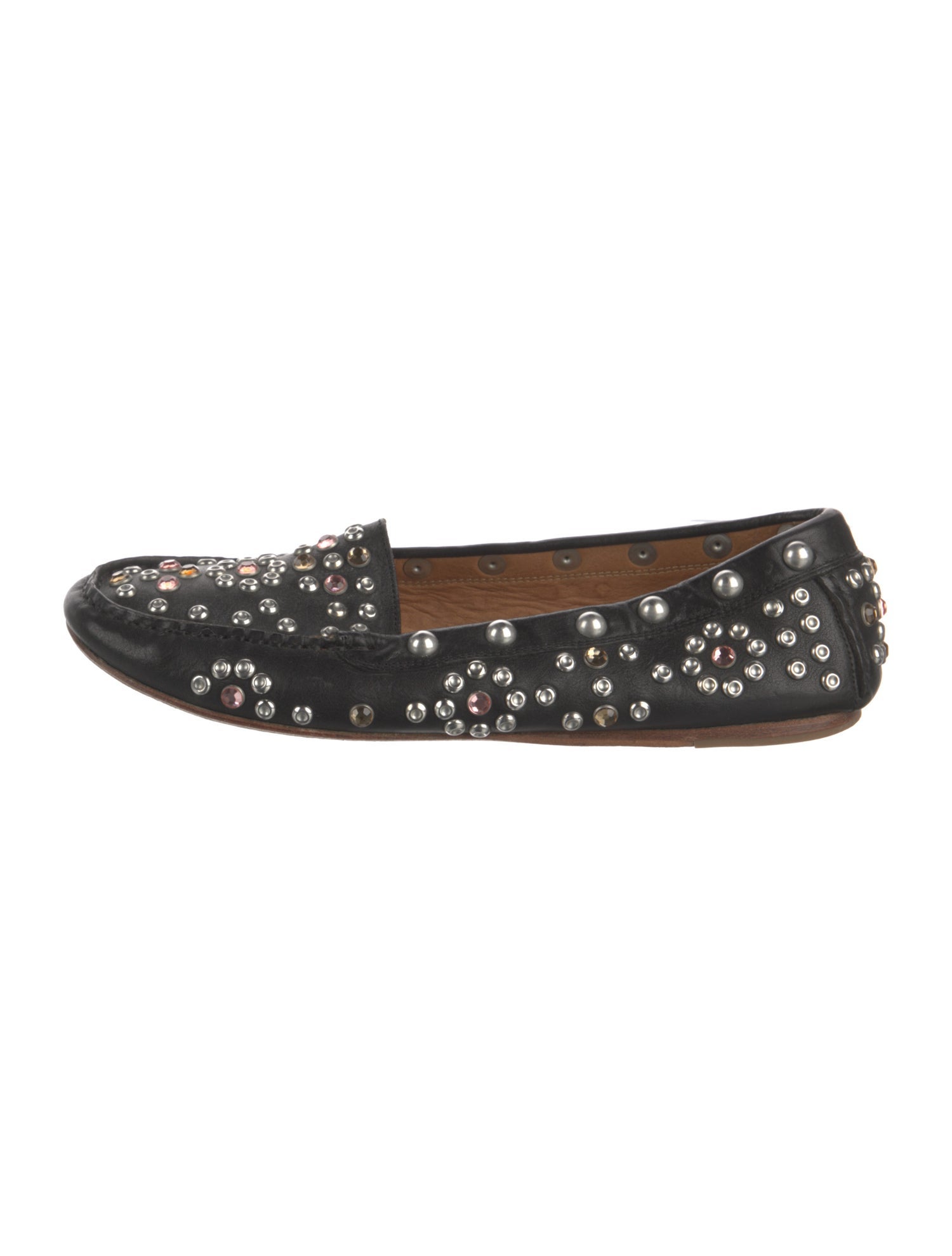Isabel Marant Leather Studded Accents Loafers