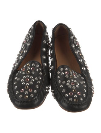Isabel Marant Leather Studded Accents Loafers