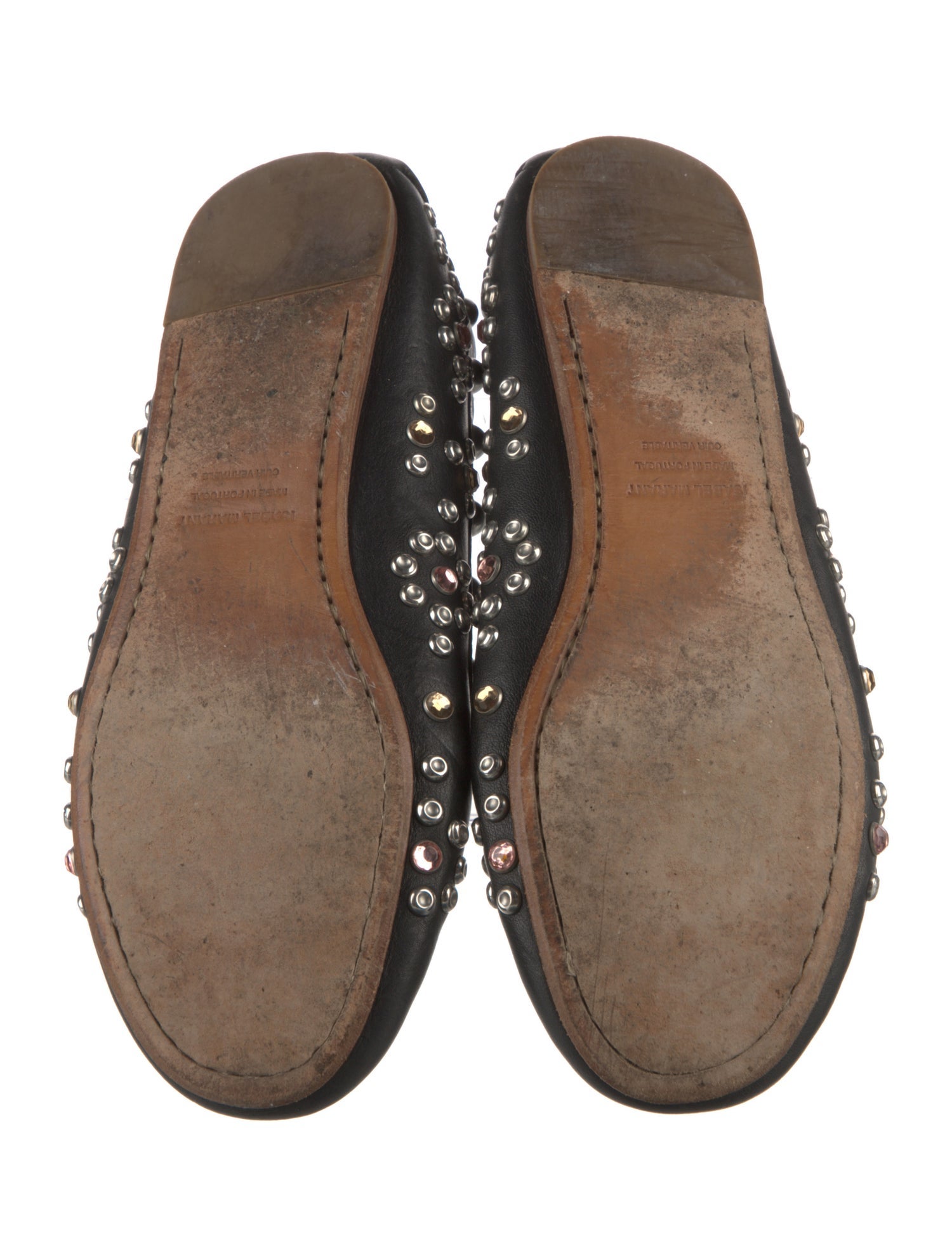 Isabel Marant Leather Studded Accents Loafers