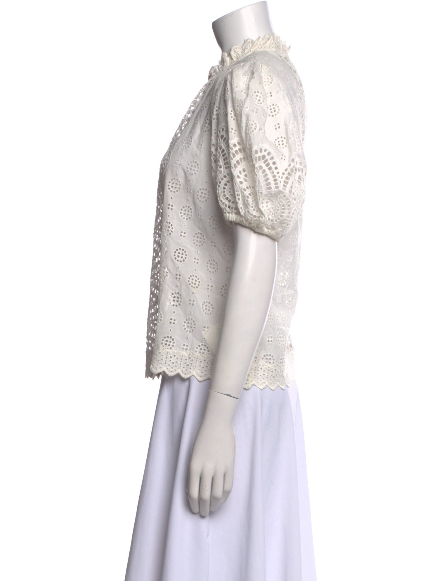 Isabel Marant Lace Pattern Mock Neck Top