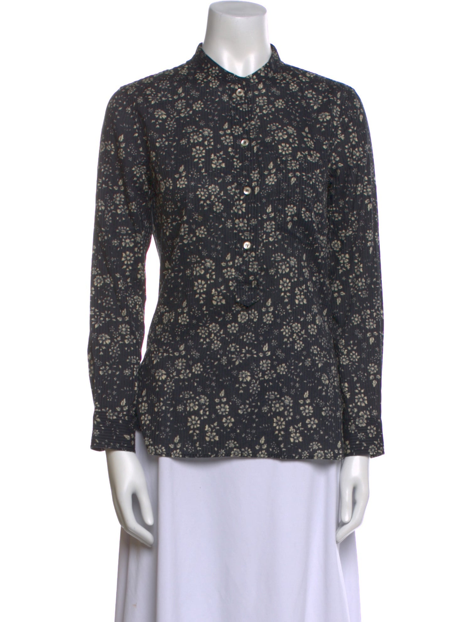 Isabel Marant Floral Print Long Sleeve Button-Up Top