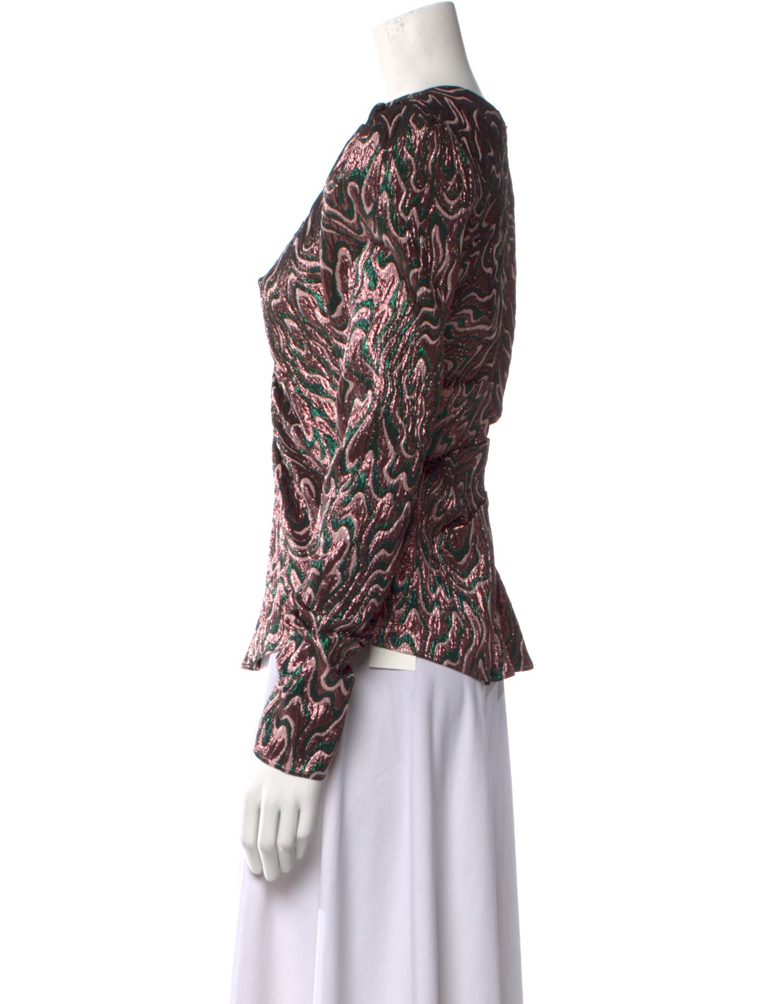 Isabel Marant Printed V-Neck Button-Up Top