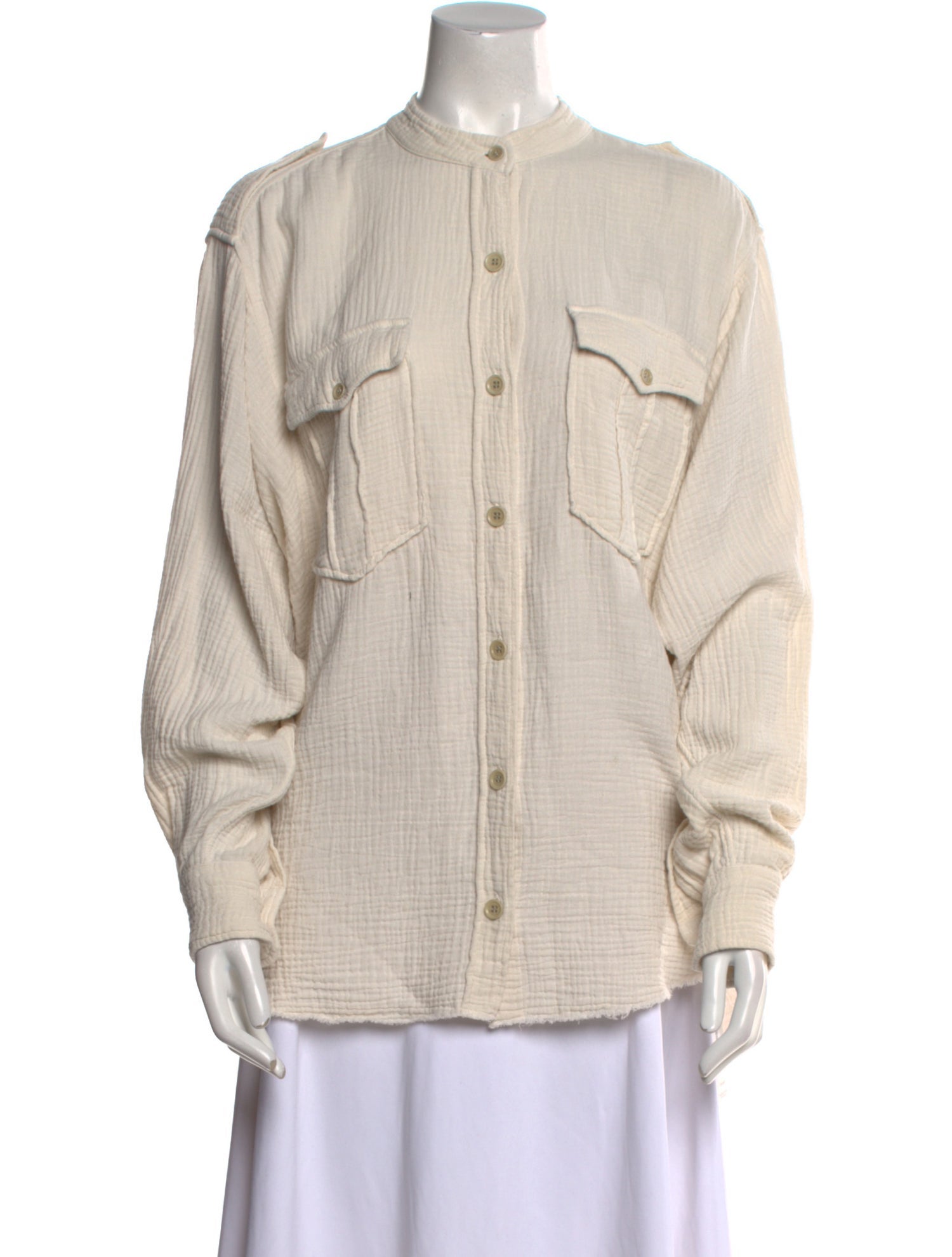 Isabel Marant Mock Neck Long Sleeve Button-Up Top w/ Tags