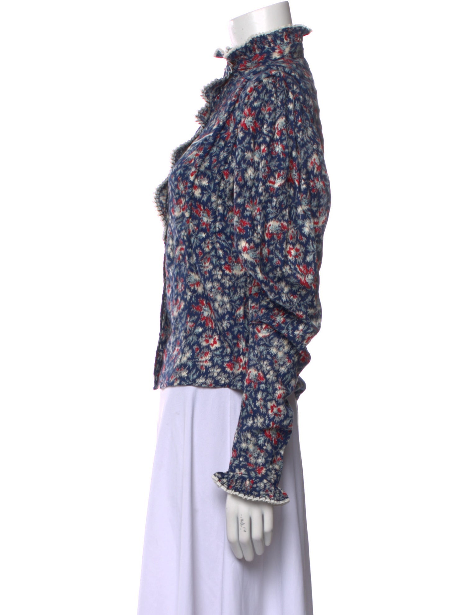 Isabel Marant Floral Print Mock Neck Blouse