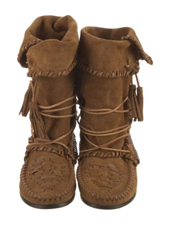 Isabel Marant Suede Whipstitch Trim Boots