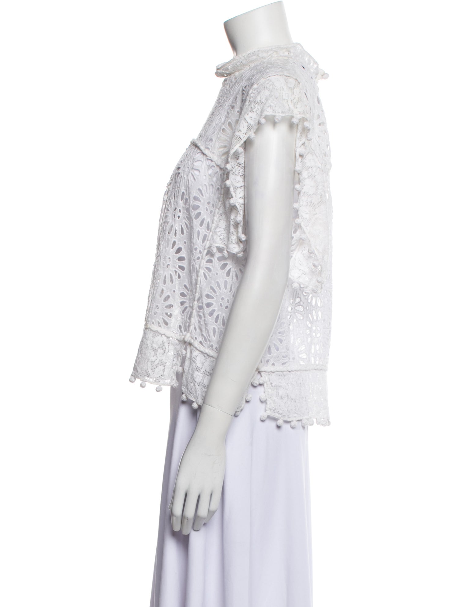 Isabel Marant Mock Neck Short Sleeve Crop Top