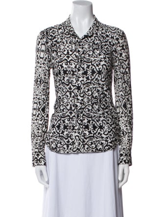 Isabel Marant Printed Long Sleeve Button-Up Top